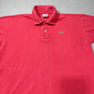 Lacoste Pink Short Sleeve Polo Shirt Classic‎ Fit Crocodile Logo Size 8 Preppy